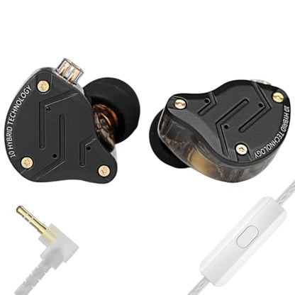 KZ ZS10 PRO in Ear Monitor Headphones, 4BA+1DD 5 Hybrid Driver Gaming Earbuds Wired Earphones, HiFi Clarity Sound Immersive Bass IEMs for Gaming Musician Singer Audiophile(Matte Black with Microphone) - color: Matte Black, style: with mic
