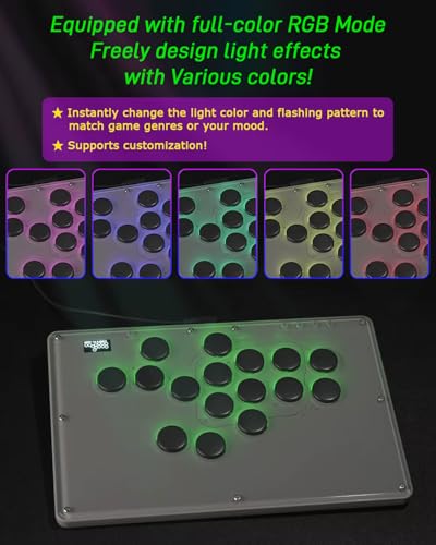 Sehawei Haute42 Arcade Stick V16 All-Button Arcade Controller 16Keys for PC/Ps3/Ps4/Switch/Steam,Fight Stick for Fighting Games with Custom RGB & Turbo Functions & Hot Swap - 30th Anniversary Edition
