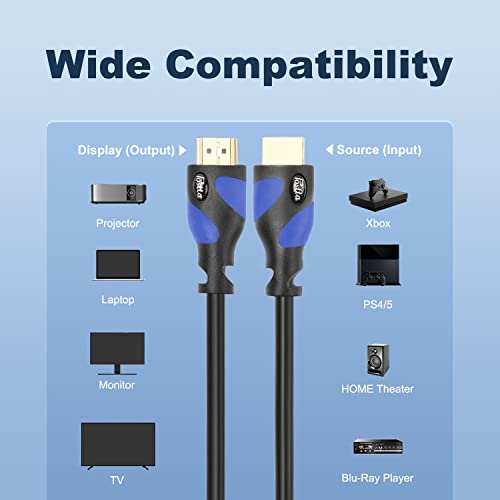 Postta HDMI 케이블(12.2m(40피트) 블루) HDMI 2.0V 4K 2160P, 1080P, 3D, 오디오 리턴 및 이더넷 지원 - 1팩 - color: 블루., size: 40FT