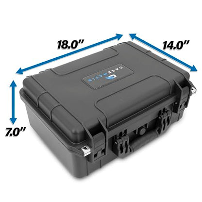 CASEMATIX 18" Waterproof Hard Case with Customizable Foam for Portable Electronics, Tools and Accessories - Hard Shell Plastic Case with Pre-Diced Travel Case Foam Interior - size: 18"