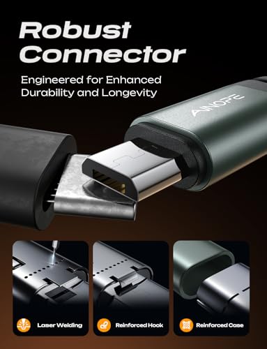 AINOPE Micro USB Cable [2Pack,6.6FT] USB to Micro USB Cable | Military-grade Durable Nylon Braided | 400,000 Bends Test | Fit for PS4 Controller, Kindle & Legacy Tech - color: Grey, size: 6.6 ft + 6.6 ft