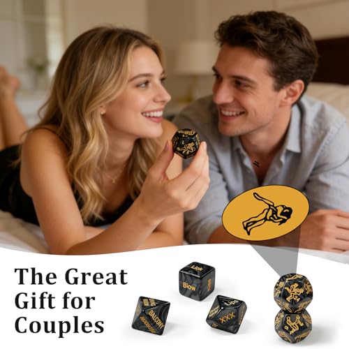 kykake Positions Sex Game Sex Dice，Couple Toys for Couples Romantic Naughty Set Date Night Positon Dice for Anniversary Wedding Gift - color: 5pc Glow Dice