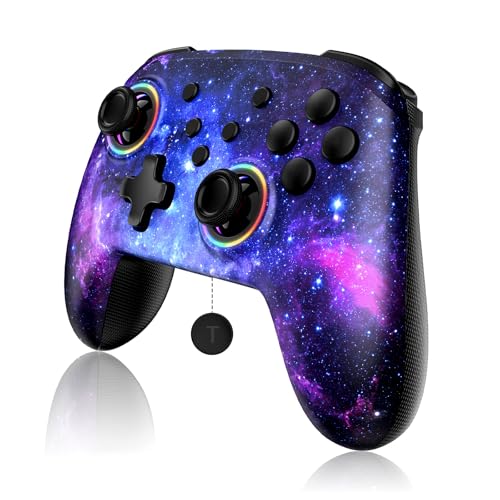 NexiGo Wireless Controller (No Deadzone) for Switch 2 and Switch, Bluetooth Controllers for Nintendo Switch with Vibration, Motion, Turbo and LED Light (Cosmic Nebula) - color: Cosmic Nebula, style: Regular