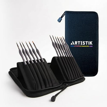 Miniature Paint Brushes Set of 13, Detail Brushes for Acrylic, Oil, Watercolor, Nail Art, Mixed Media Art, Model Painting, Miniature Painting, Face & Fantasy Art, Paint by Numbers Kit