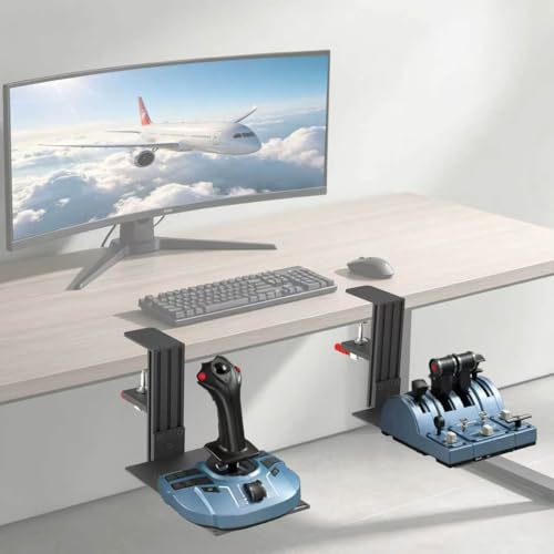 wuutyty 2 Sets of HOTAS Desk Mounts for Flight Sim Game Joysticks, Throttles Compatible with Logitech X56/X52/X52 Pro, Thrustmaster T-Flight Hotas series/T.16000M FCS/Sol R2/R4/TCA