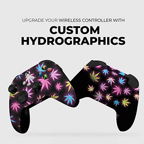 DreamController Neon Weed Custom X-box Controller Wireless compatible with X-box One/Series X/S Proudly Customized in USA with Permanent HYDRO-DIP Printing(NOT JUST A SKIN) (MODDED) - color: Neon Weed, size: Modded - Front & Back Print