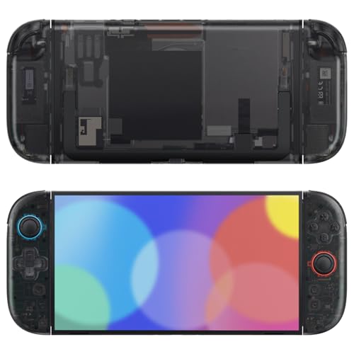 eXtremeRate DIY Replacement Shell Buttons (D-Pad Ver) for Nintendo Switch 2, Full Set Rear Back Plate Controller Housing Buttons for Switch 2 Console & Joycon 2 - Deluxe Version - Clear Slate Black - color: Clear Slate Black