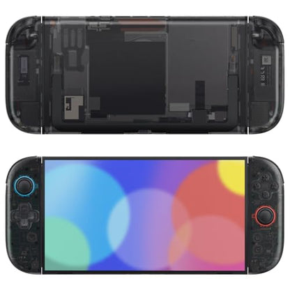eXtremeRate DIY Replacement Shell Buttons (D-Pad Ver) for Nintendo Switch 2, Full Set Rear Back Plate Controller Housing Buttons for Switch 2 Console & Joycon 2 - Deluxe Version - Clear Slate Black - color: Clear Slate Black