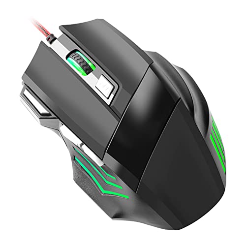 ASHATA RGB USB Wired Gaming Mouse, 3200DPI Ergonomic Streamlined Backlit Gaming, USB Cord Gaming for PC Laptop Designer, Plug and Play