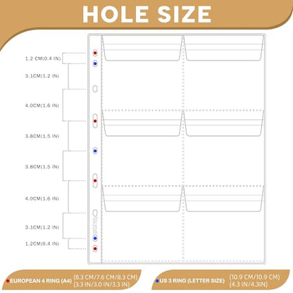 25 Sheets Coin Pocket Pages - 6 Pocket Standard 9-Hole 150 Pockets Inserts Collecting Sleeves for Coins [99mm X 93mm Each Pocket] CS0312506 - color: 6 Pocket(99mm X 93mm Each Pocket), size: 25 Sheets