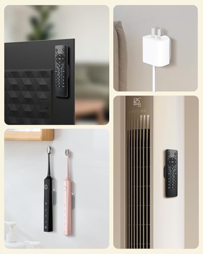 4 Pack Strong Magnetic Remote Control Holder, Self-Adhesive Silicone Remote Holder Wall Mount for TV, Fan, Air Conditioner Remote Control (Black+White) - color: Black+White