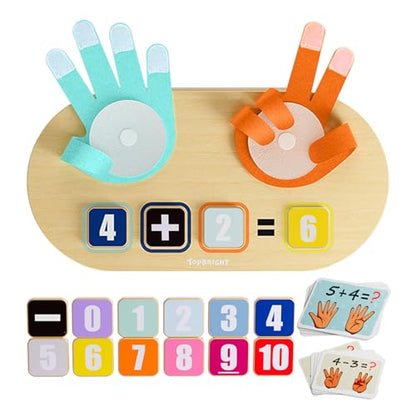 TOP BRIGHT Educational Learning Number Toy for Toddler - Finger Counting Math Toys, Homeschool Supplies for Math Manipulates, Number Counting Blocks for Kids, Montessori Toy for 3 Year Old | Homeschool Supplies for Math Manipulates, Number Counting Blocks