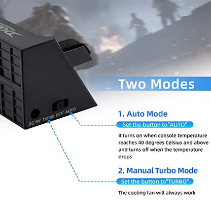 Mcbazel Dobe Intelligent External Auto Temperature Control 3-Fan Cooling Fan Cooler for PS4 Slim Gaming Console (NOT for PS4 or PS4 Pro)