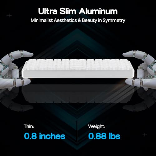 EPOMAKER Luma40 Low Profile Mechanical Keyboard with QMK/VIA & CNC Metal | Transparent PC Keycap, Hot-Swap, Kailh Linear Switch, 2.4Ghz/BT/USB, 40% Wireless Gaming Keyboard for Mac/Win