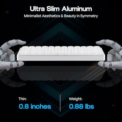 EPOMAKER Luma40 Low Profile Mechanical Keyboard with QMK/VIA & CNC Metal | Transparent PC Keycap, Hot-Swap, Kailh Linear Switch, 2.4Ghz/BT/USB, 40% Wireless Gaming Keyboard for Mac/Win