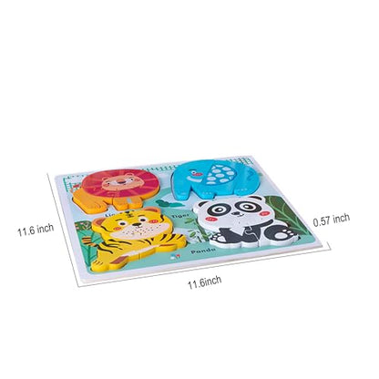 Zoo Safari Animal Toddler Puzzles Ages 2-3, Wooden Puzzles for Toddlers 2-4, Fun Educational Toys for 18-36 Months Baby,Crafted Wood Birthday Gifts for 24+ Month Little Girls Boys - color: Safari Animal
