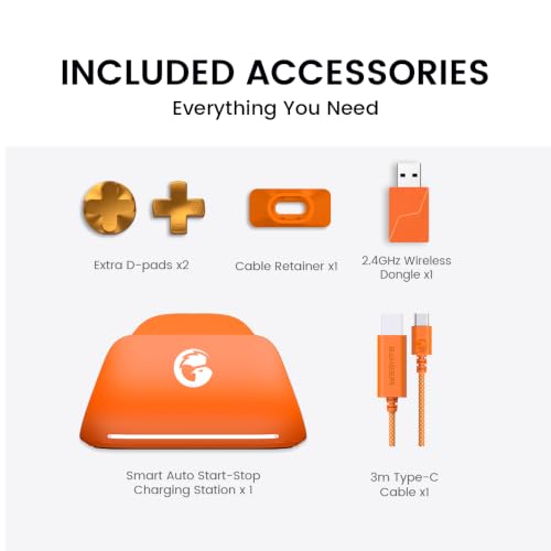 GameSir G7 Pro Wired Controller for Xbox One, Xbox Series X/S, Wireless PC Controller with TMR Sticks, Hall Effect Analog Triggers, 1000Hz Polling Rate with 3.5mm Audio Jack - Amber Flame