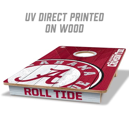 YouTheFan NCAA 2’ x 3’ Wood Cornhole Game with Logo Bags - color: Alabama Crimson Tide