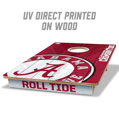 YouTheFan NCAA 2’ x 3’ Wood Cornhole Game with Logo Bags - color: Alabama Crimson Tide