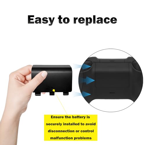 4 Pack Series S/X Replacement Battery Back Cover for Xbox Series S/X Controller,Series S/X Battery Cover Door,Battery Back Shell Covers for Xbox Series S/X Controller(Black) - color: Black