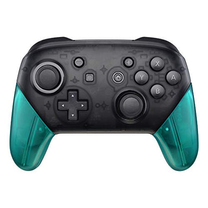 eXtremeRate Emerald Green Replacement Handle Grips for Nintendo Switch Pro Controller, DIY Hand Grip Shell for Nintendo Switch Pro - Controller NOT Included - color: Clear Emerald Green