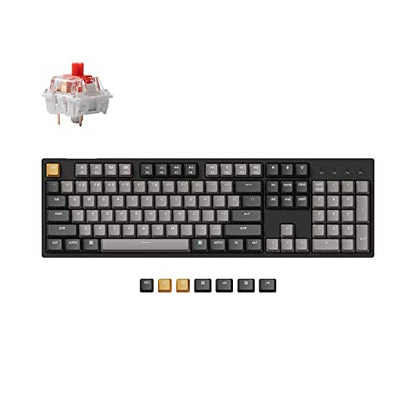 Keychron C2 Pro Wired Custom Mechanical Keyboard Full Size Layout QMK/VIA Programmable Macro RGB Backlit with Hot-Swappable Keychron K Pro Red Switch OEM Profile PBT Keycaps for Mac Windows Linux - style: Hot-swap Keychron K Pro Red Switch