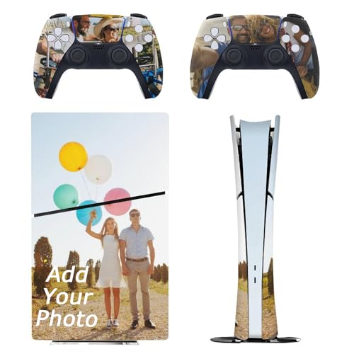 Personalized Custom Skin for PS5 Slim Digital Edition Console Controller, Customized Vinyl Sticker Decal Cover Skin with Photos Pictures, Compatible with PlayStation 5 Slim Digital Edition - size: Fits PS5 Slim Digital Edition