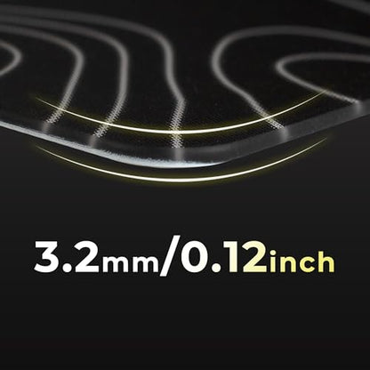 Hard Gaming Black Glass Mouse Pad with White Topographic Design, Large 410mm*310mm Mouse Mat, Unique Professional Glass Surface for Enhanced Precision and Speed - color: Black(Topographic)