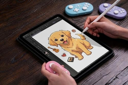 ShanWan wireless handheld controller, suitable for Switch/Switch 2/Android/iOS/PC/Steam Deck/phone, 1000Hz polling rate, with custom keyboard mode for Procreate drawing Bluetooth controller/6-axis gyroscope/vibration (blue) - color: blue