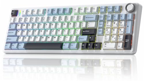 x Aula F99 Pro Wireless Mechanical Keyboard Hot Swappable Gaming Keyboard - color: White-Blue
