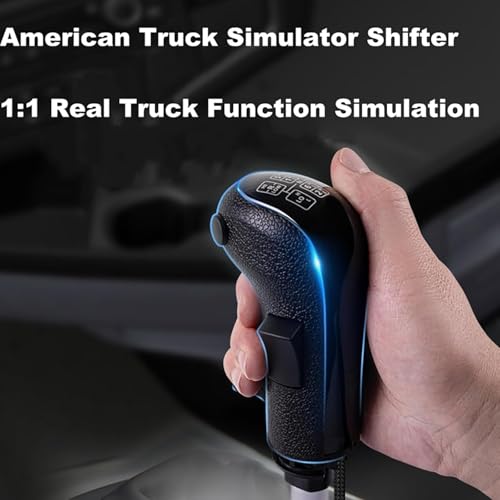 SQFOR USB American Truck Simulator Shifter, 18-Speed Gearshift Knob for ATS & ETS2 Games, PC Sim Racing Shifter Compatible with Logitech G25 G27 G29 G920 G923 Thrustmaster TH8A PXN A7