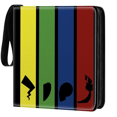 Card Binder 900 Pockets, 50 Sleeves Large Binder Trading Cards Holder 9 Pocket, Storage Organizer, Album Folder Case Protector Collector Gift Cute Cartoon Light - color: Cute Cartoon Light, size: 9 Pocket