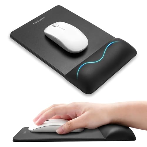 univo colors Mini Size Mouse Pad for Business Trips and Travel,Premium PU Material,Ergonomic Design,Smooth Mouse Operation with Hard Plate,Reduces Fatigue(Black) - color: Mini_black, style: Mini Mouse Pad