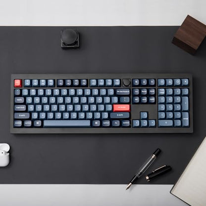 Keychron V6 Max Wireless Custom Mechanical Keyboard, 2.4 GHz Bluetooth 5.1 QMK Full-Size Layout RGB with Hot-swappable Silent Red Switch Compatible with Mac Windows Linux - color: Hot-swap Keychron K Pro Silent Red Switch