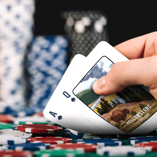 99FOX Nature Reserve National Park Playing Cards, Premium Black Core Paper Poker Deck with Linen Texture, Scenic Landscape Wildlife Art, Gift for Card Game Lovers, Collectors