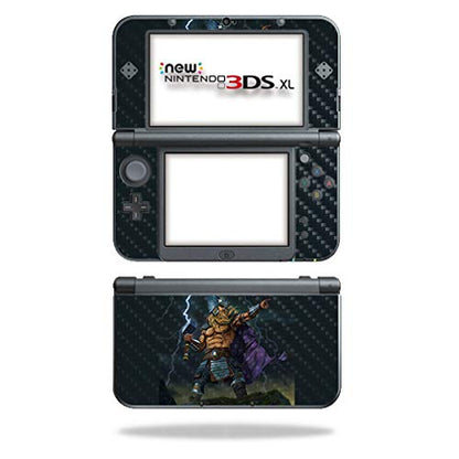 MightySkins Carbon Fiber Skin for Nintendo New 3DS XL (2015) - God of Thunder | Protective, Durable Textured Carbon Fiber Finish | Easy to Apply, Remove, and Change Styles | Made in The USA - color: God Of Thunder