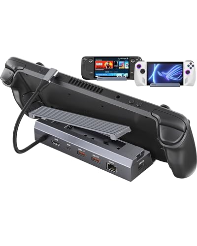 M.2 Steam Deck Dock, Docking Station for Steam Deck OLED/ROG Ally/Legion Go(S)/ROG Xbox Ally,with HDMI(4K@60Hz), Gigabit Ethernet, 3*USB-A 3.2, M.2Slot(SSD Expand Storage),USB C PD 100w Charging - style: Steam Dcek Dock(HDMI)