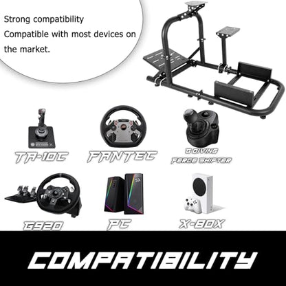 Anman G29 Racing Wheel stand With Double Gear shifter Mount Fits Logitech G25 G27 G920 G923 Foldable Gaming Steering Wheel Stand Support PC PS5 XBOX Without Pedal and Steering Wheel