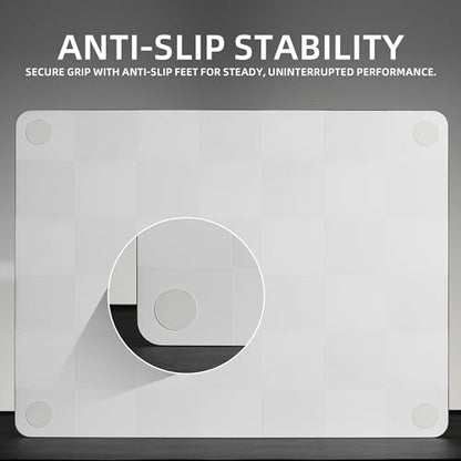 Glass Mousepad, XVX Pink Checkerboard Tempered Large Hard Mouse Mat 410mm×310mm, Ultra-Smooth Glass Surface for Speed & Precision Control - color: Pink