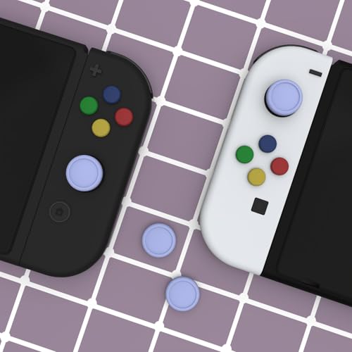 eXtremeRate PlayVital Switch Joystick Caps, Thumbstick Caps, Silicone Analog Cover for Switch Lite & OLED Joycon Thumb Grips - Light Violet - color: Light Violet