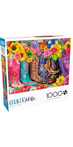 Buffalo Games Lars Stewart Cowgirl Colors 1000 Piece Jigsaw Puzzle - 26.75 x 19.75 in - Vibrant Western Art - Reference Poster - Jigsaw Puzzles for Adults
