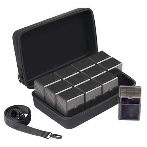 Trading Card Case kit with 12 Deck Boxes,for 2200+Cards.Card Game Organizer Compatible with TCG Deck, Sports Cards, MTG Deck,OCG Deck&Standard Size Card Game.(Cards Not Included) (Black) - color: 12Black