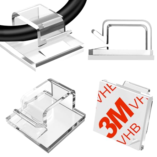 120 PCS Cable Clips Clear, Upgraded Adhesive Cord Clips for Wires on Wall, Christmas Light Clips Wire Clips for Cable Management Cord Organizer, USB, Phone Charger, Cat 6, Car Dash Cam - color: Clear, size: Large_120p