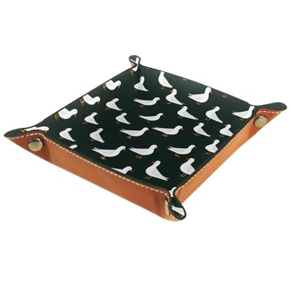 Dice Trays Birds Holder Storage Box for Dice Games Like RPG DND, Leather Dice Holder Portable Folding Rolling Dice Tray, 16x16cm - color: Multi 4