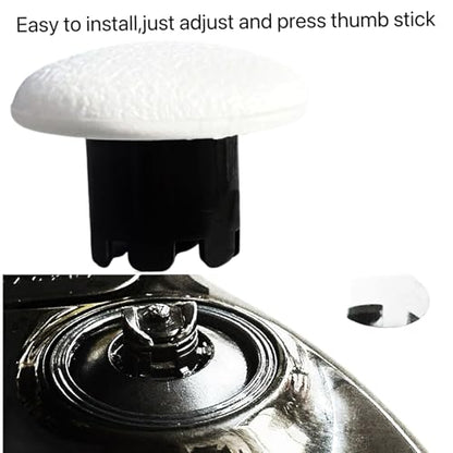 12 in 1 Interchangeable Thumbsticks & Metal Back Paddles Replacement Parts for PS5 DualSense Edge Controller, 6 Silicone Analog Joystick Caps, 4 Paddles Trigger Buttons,2 Base Rings (White) - color: White