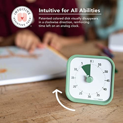 TIME TIMER Home MOD – 60-Minute Visual Timer, Home Edition, Silent Operation, for Homeschool Supplies, Study, Office & Meetings (Fern Green) - color: Fern Green, style: Timer