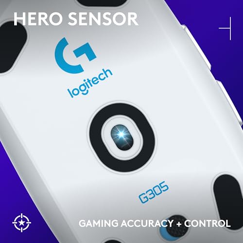 Logitech G305 Lightspeed Wireless Gaming Mouse - White | 12,000 DPI, Lightweight, 6 Programmable Buttons, 250h Battery, On-Board Memory, Compatible with PC and Mac - color: White, style: Classic