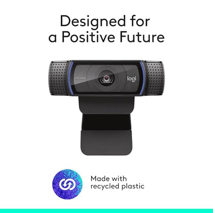 Logitech C920x HD Pro PC Webcam Full 1080p/30fps Video - Black | 30fps Video, Clear Audio, Light Correction, Works with Teams, Meet, Zoom, Nintendo Switch 2, Mac, Tablet - size: 1 Pack, style: 1080P/30 fps, 720p/30fps