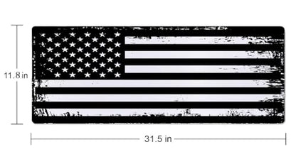 Large Gaming Mouse Pad with Stitched Edges, Grunge American Flag USA Flag Black and White Desk Mat, Extended Keyboard Pad, Non-Slip Rubber Base Desk Pad for Keyboard and Mouse, 31.5X11.8 inch - color: Grunge American Flag USA Flag Black and White