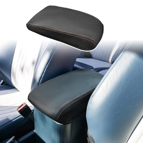 ramuel Armrest Center Console Cover for Ford Maverick 2022-2025 | PU Leather Protector Pad，Anti-Scratch，Non-Slip - size: for Maverick 2025 2024 2023 2022 (Orange Line)